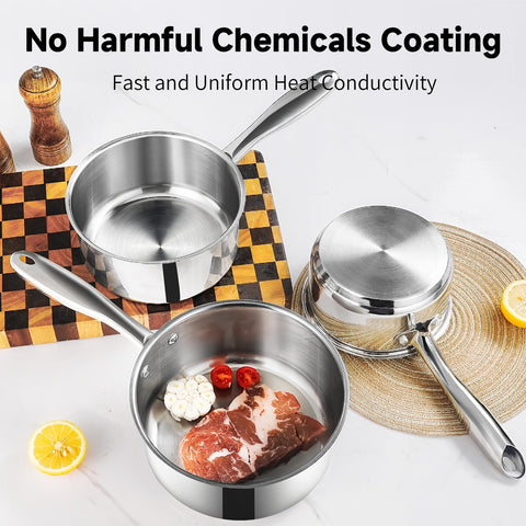 SLOTTET 2qt sauce pan with lid ideal for larger batches and sauces