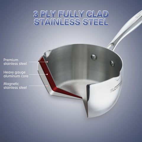 SLOTTET stay-cool ergonomic handle reduces heat risk during cooking.