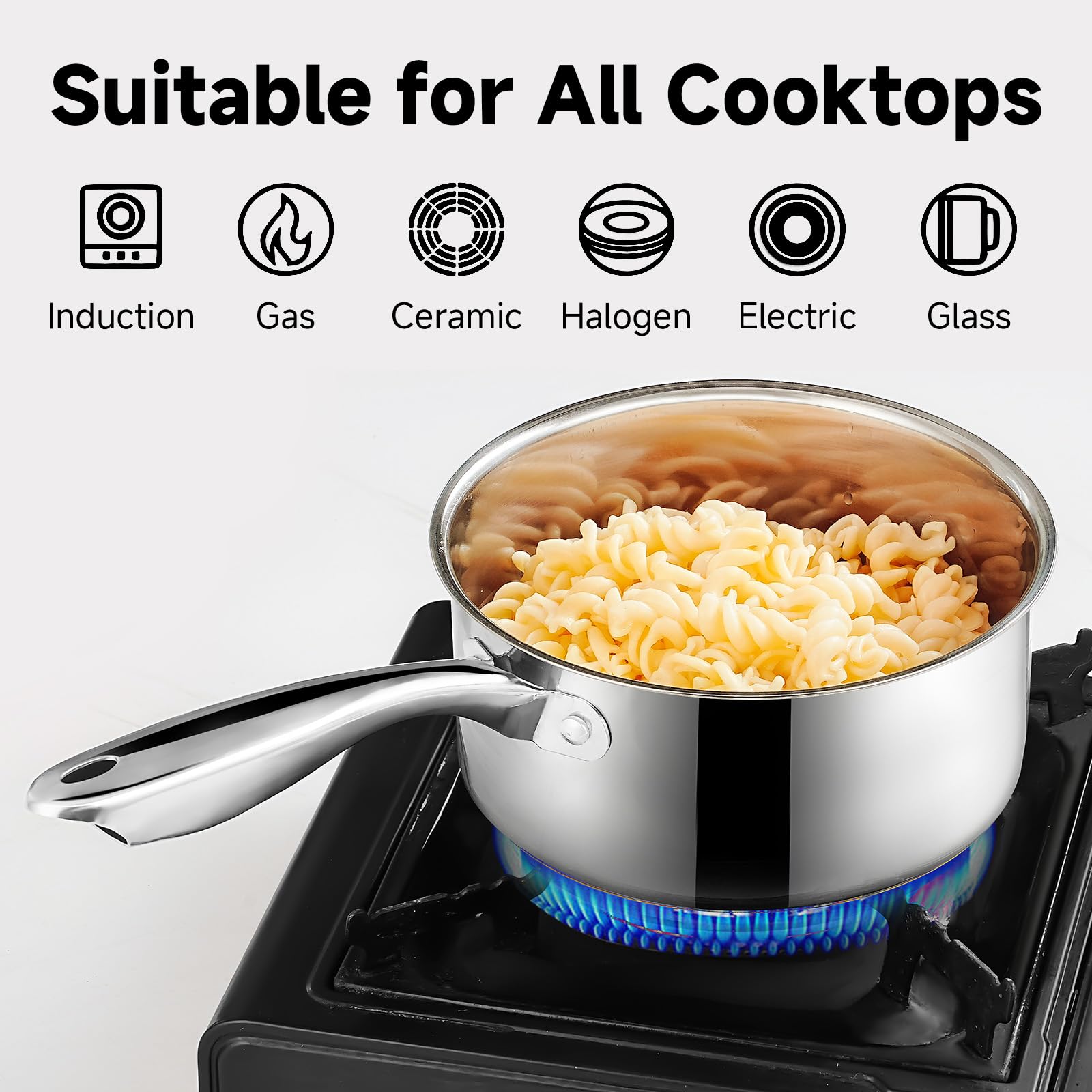 SLOTTET stainless steel pan handle stays cool during cooking