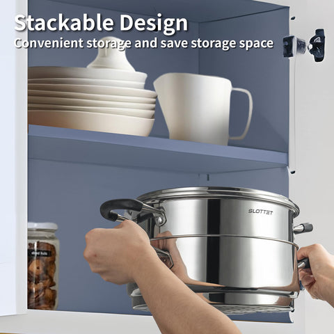 SLOTTET stainless steel 18-8 finish for durable and easy cleaning.