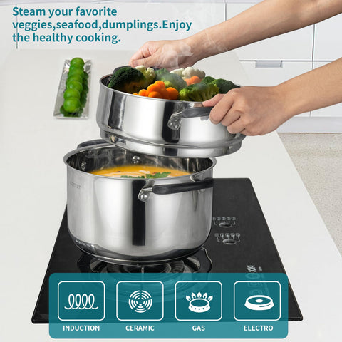 SLOTTET stay-cool silicone handle protects hands during handling.