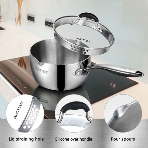 SLOTTET Tri-Ply works on induction cooktops for versatile heating.