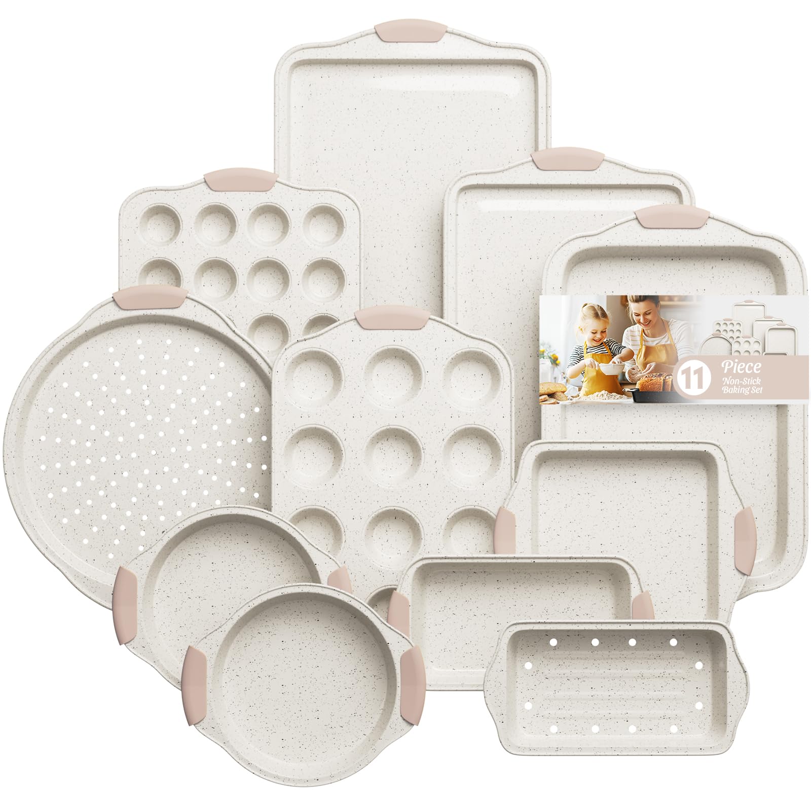 Slow Slog 11 piece baking pans set shown for versatile daily baking use.