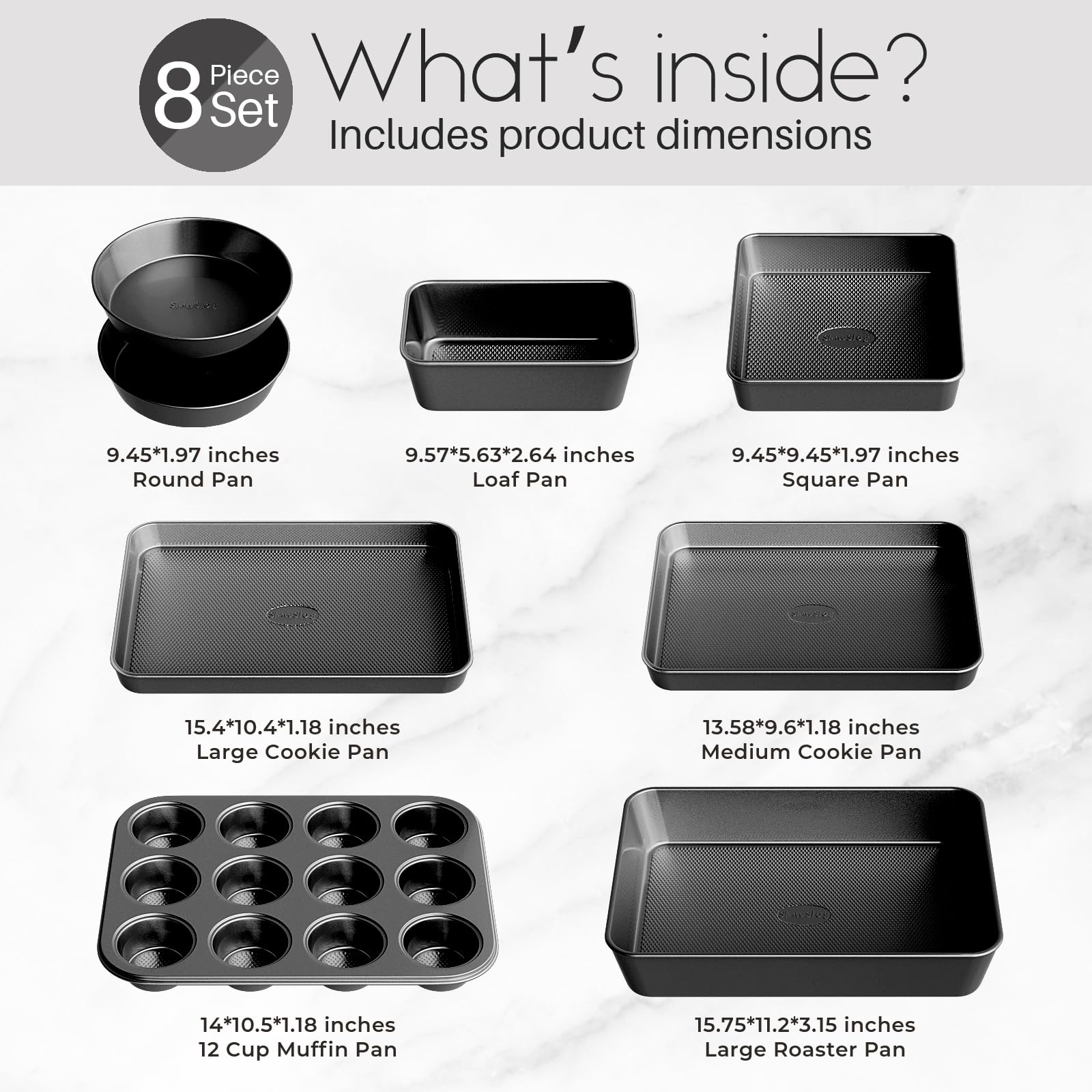 Slow Slog eight-piece baking set covers cookies, cakes, and roasting