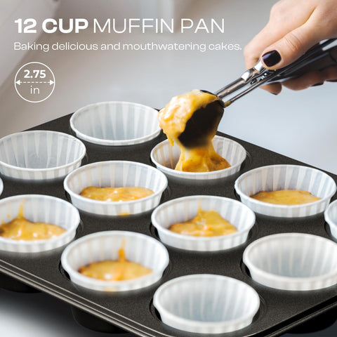Slow Slog muffin pan and pie pans for even rise.