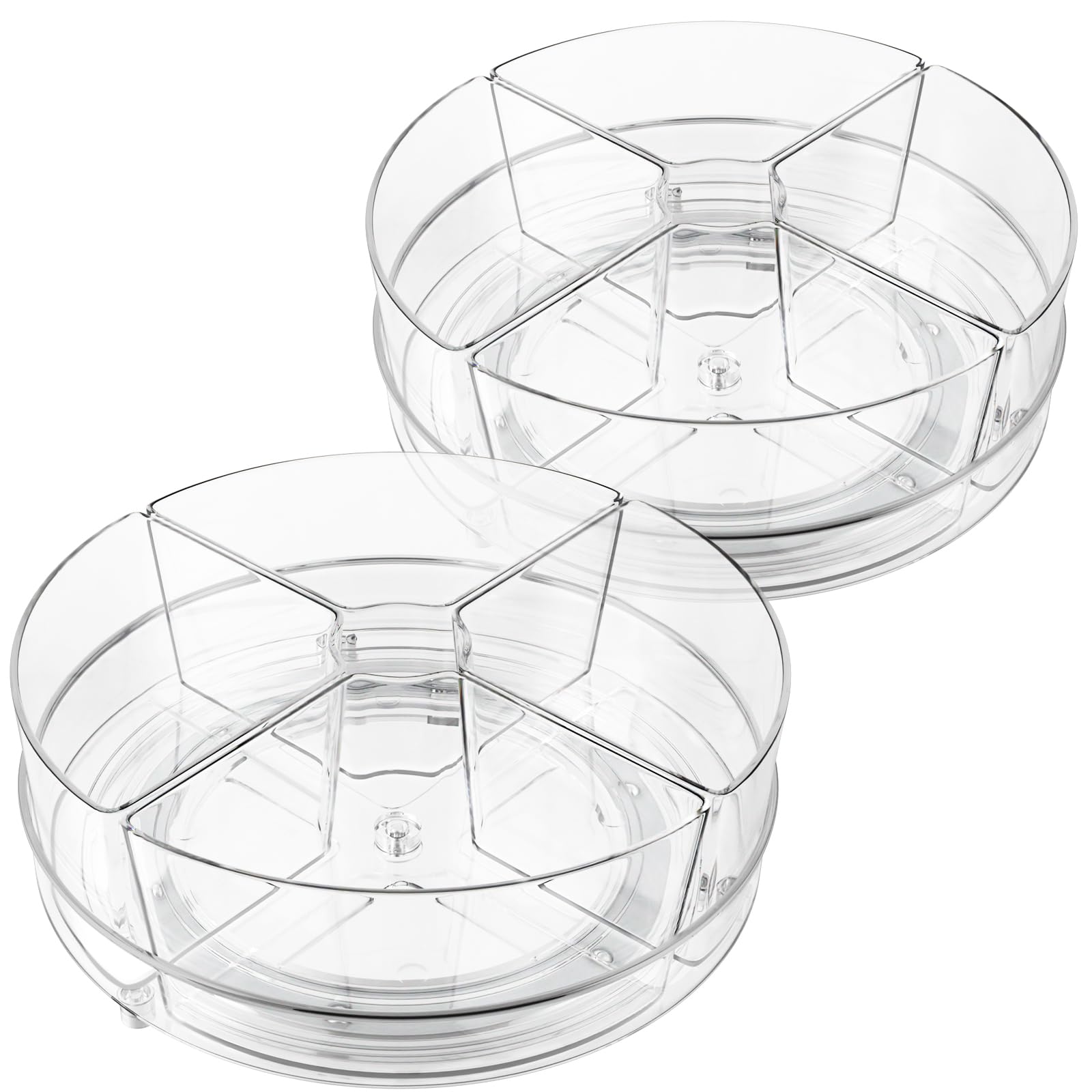 Slow Slog two-pack lazy susan featuring a 9-inch turntable for efficient countertop or fridge organization.