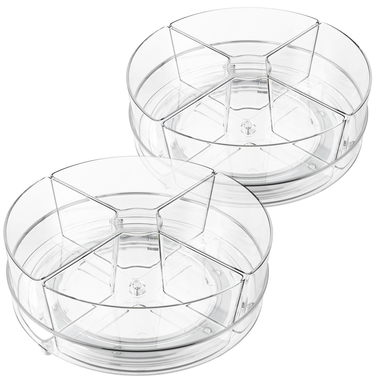 Slow Slog two-pack lazy susan featuring a 9-inch turntable for efficient countertop or fridge organization.