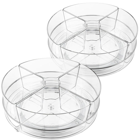 Slow Slog two-pack lazy susan featuring a 9-inch turntable for efficient countertop or fridge organization.