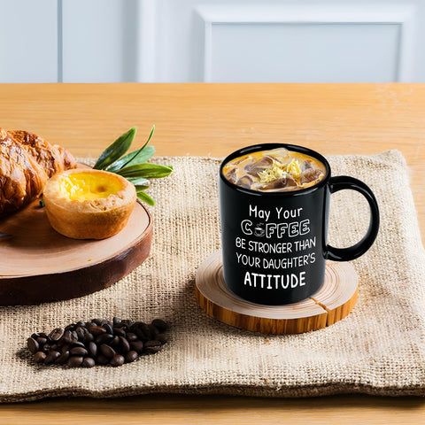 Slugeren coffee mug attitude quote for Dad, durable 11oz for everyday use.
