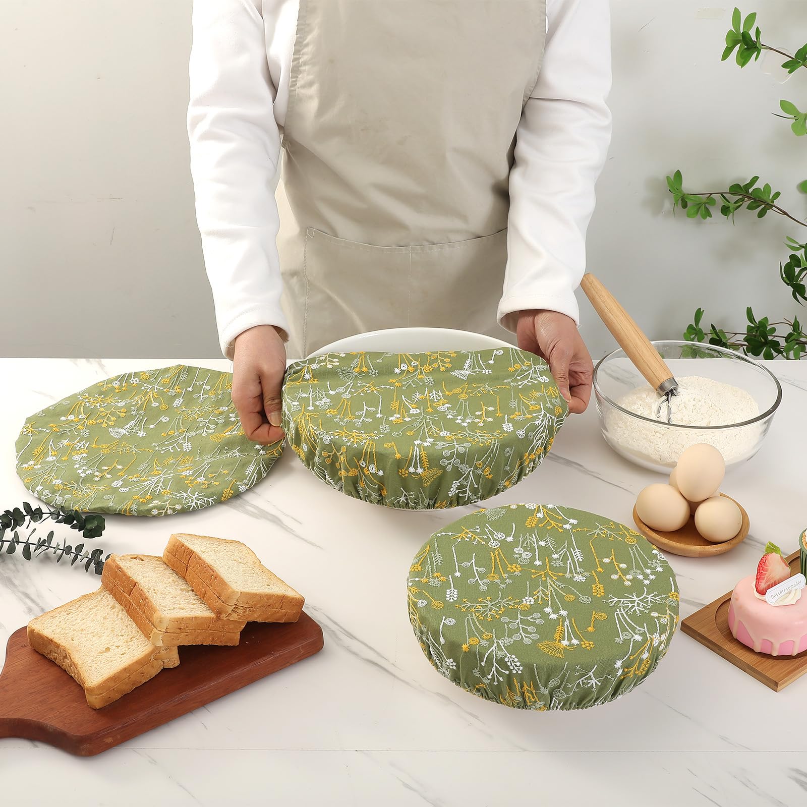 Slyitokbhr bread-proofing cover set keeps bowls fresh and dust-free