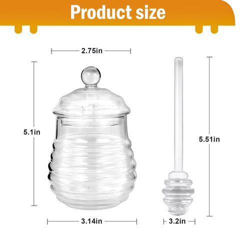 SlZKADY clear glass honey pot highlighting transparency and design.