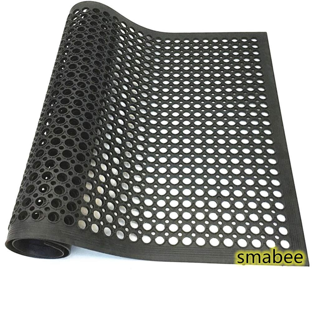 smabee anti-fatigue non-slip rubber mat with hex drainage holes for safer kitchen use