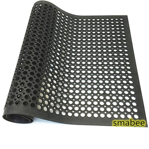 smabee anti-fatigue non-slip rubber mat with hex drainage holes for safer kitchen use
