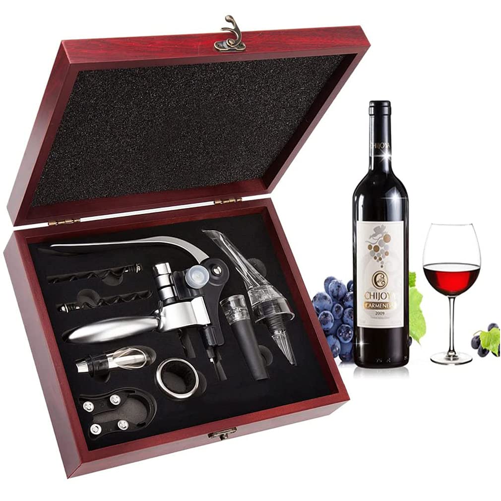 Smaier wine opener kit with wood case for elegant entertaining.