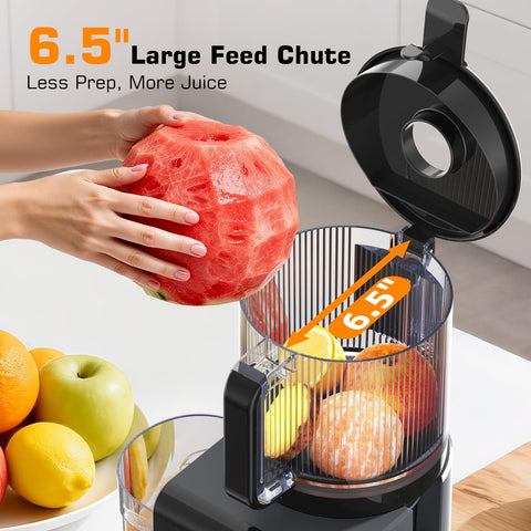 SMALLHOO juicer hopper holds 100 oz for batch juicing sessions.