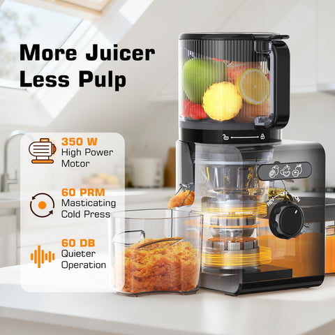SMALLHOO black juicer design complements a modern kitchen.