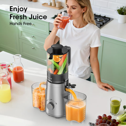 Smallhoo juicer processing whole fruits and vegetables for convenient juicing