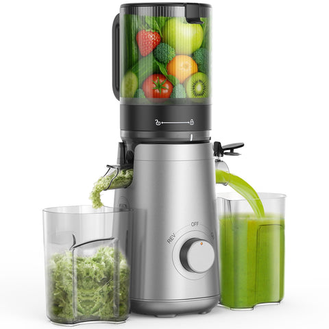 SMALLHOO juicer with wide feed chute for quick prep of fruits and vegetables
