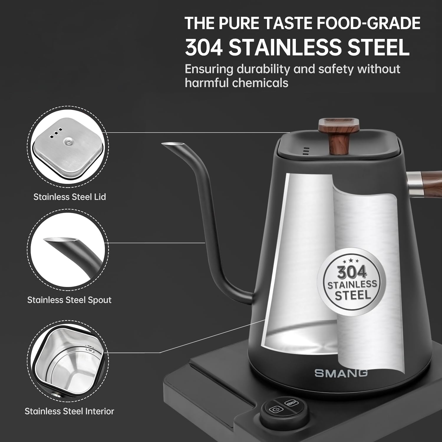 SMANGPER BPA-free kettle for safe hot beverages