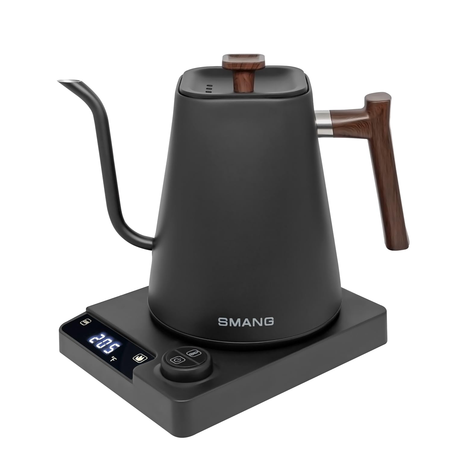 SMANGPER electric kettle image highlighting gooseneck pour for precise pours