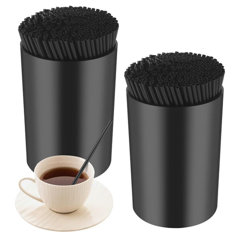 SMAODSGN black stirrer holder keeps coffee sticks organized on the counter.