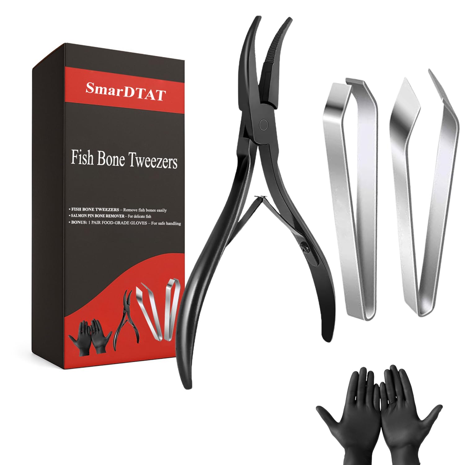 SmarDTAT fish bone tweezers salmon deboner demonstrate precise bone removal for clean fillets.