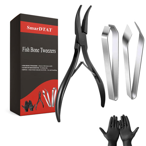 SmarDTAT fish bone tweezers salmon deboner demonstrate precise bone removal for clean fillets.