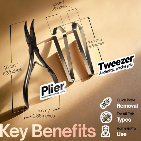 SmarDTAT salmon deboning tweezers offer ergonomic grip during delicate fillet prep.