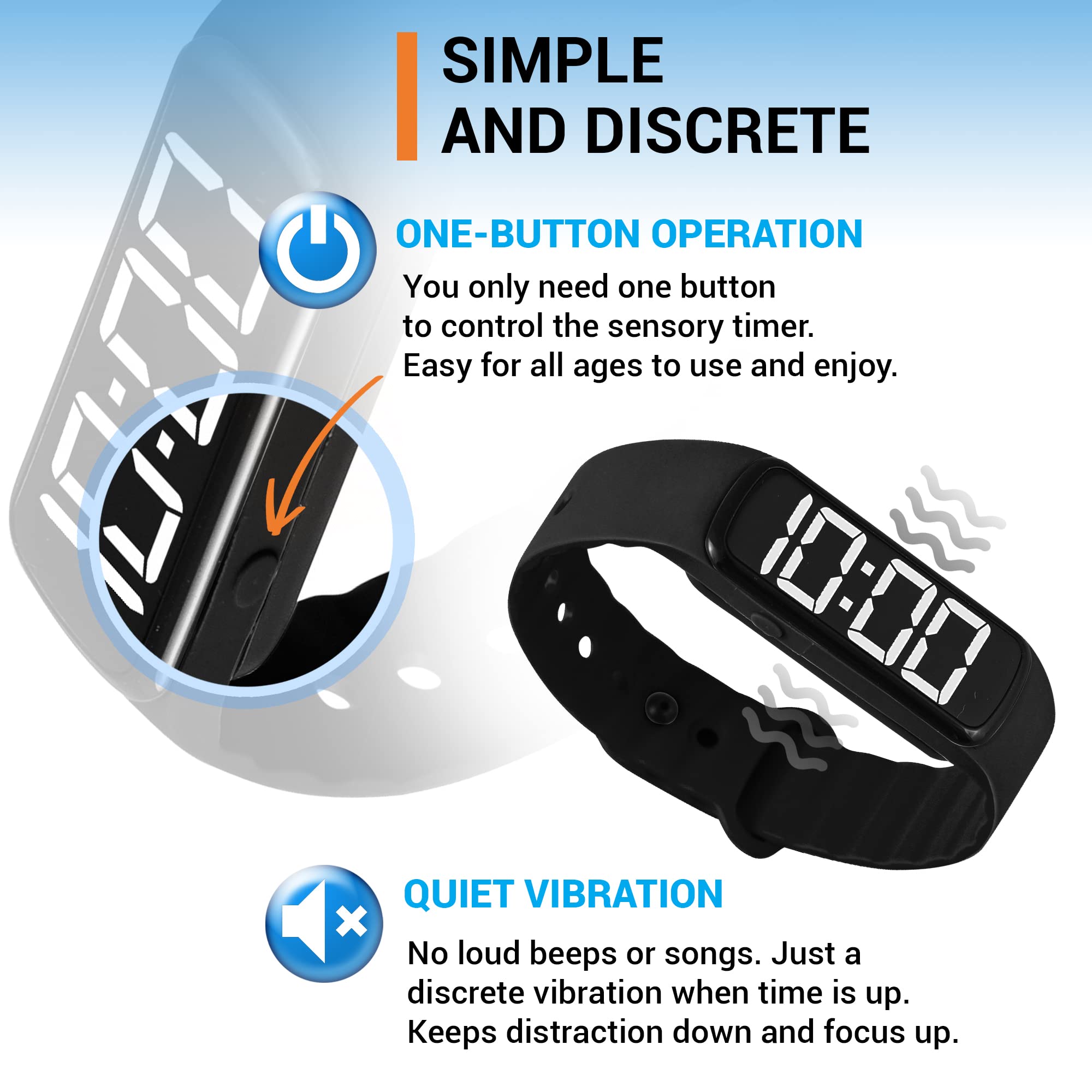 Smart School Sensory Wrist Timer charging with USB cord