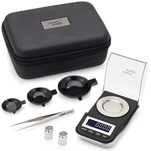 Powder weighing setup with the Smart Weigh scale for precise mg measurements