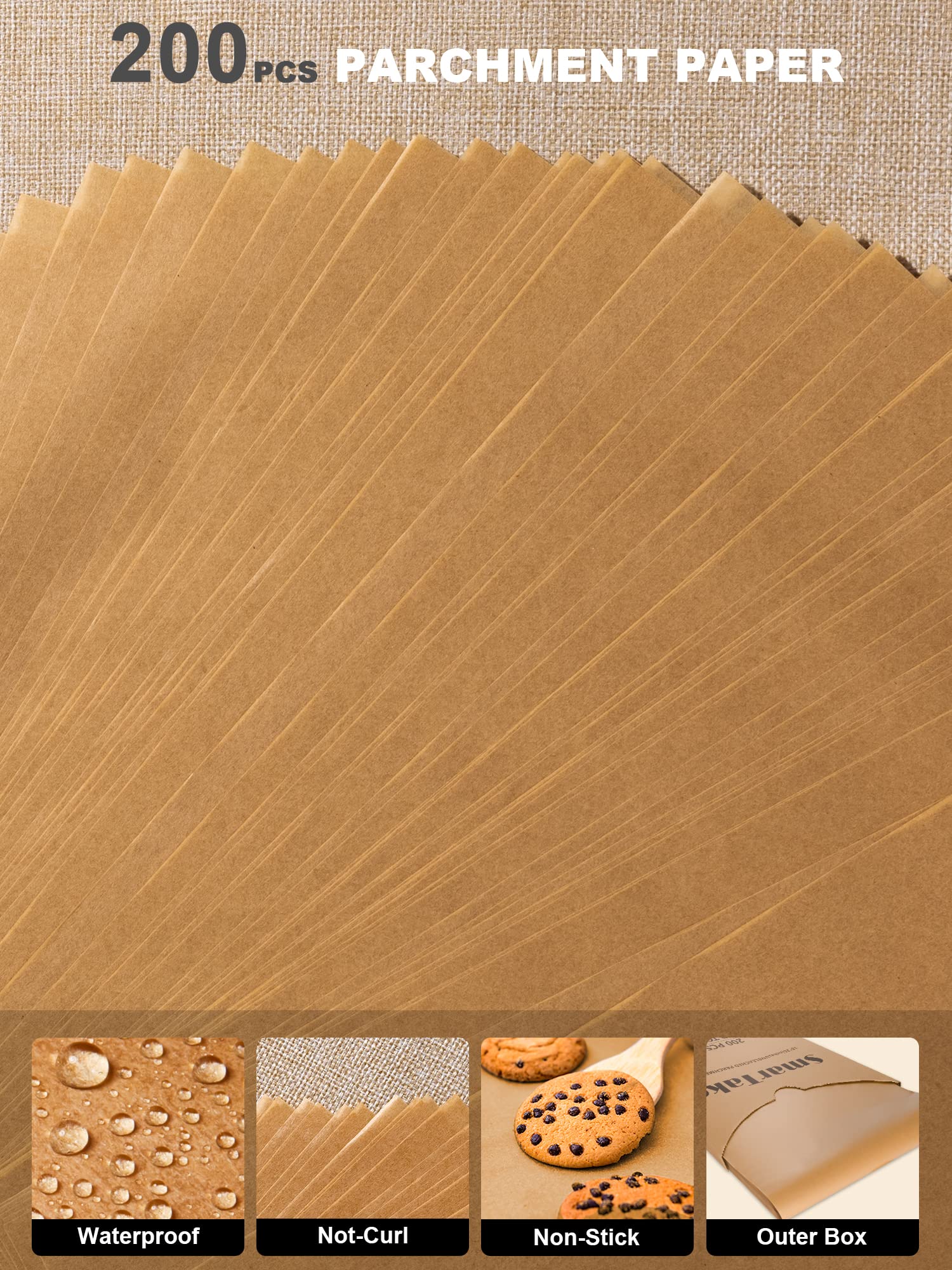 SMARTAKE 200-pack parchment set makes gifting or stocking a kitchen helper