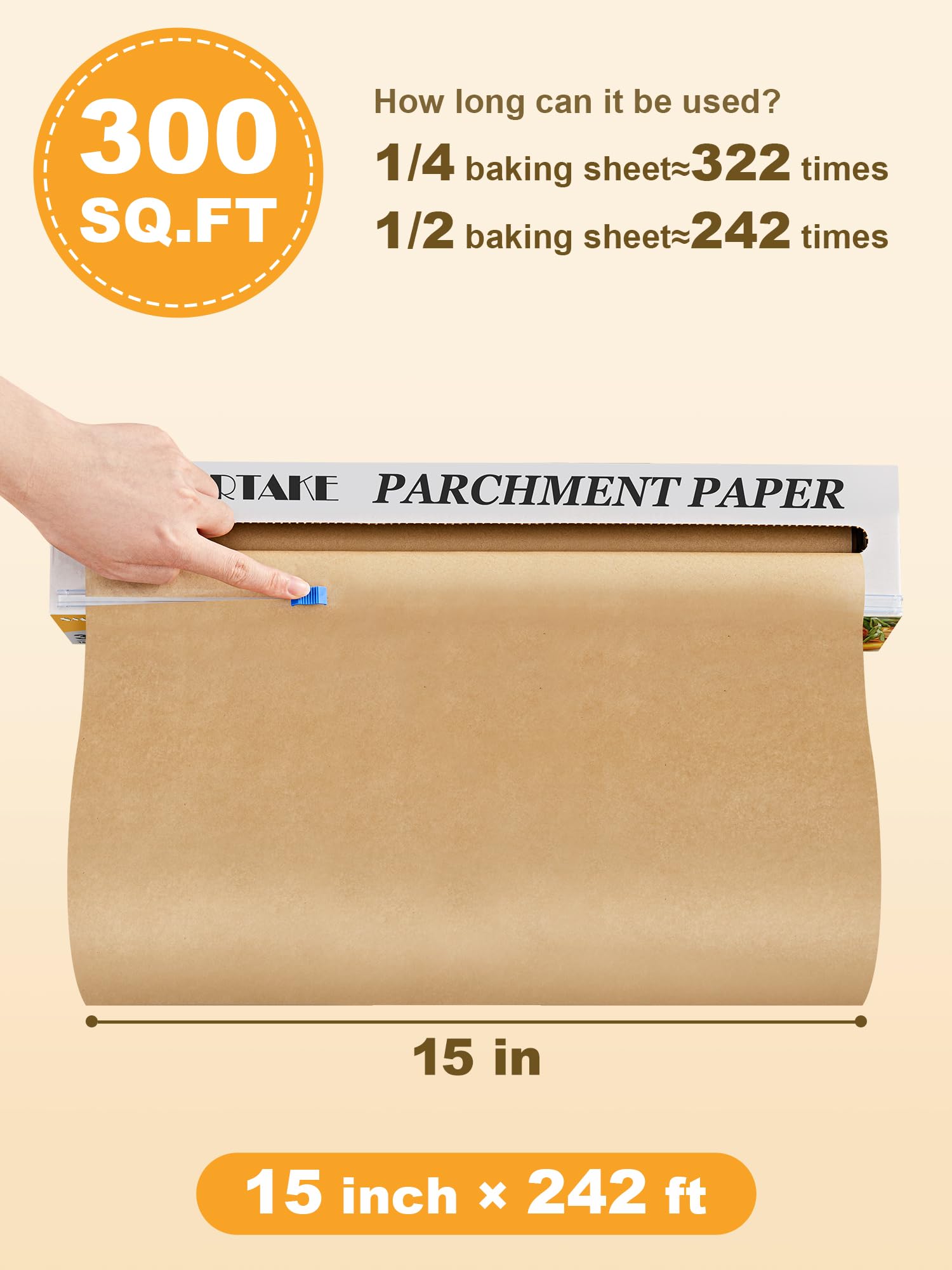 SMARTAKE parchment withstands up to 450°F in ovens for versatile use.