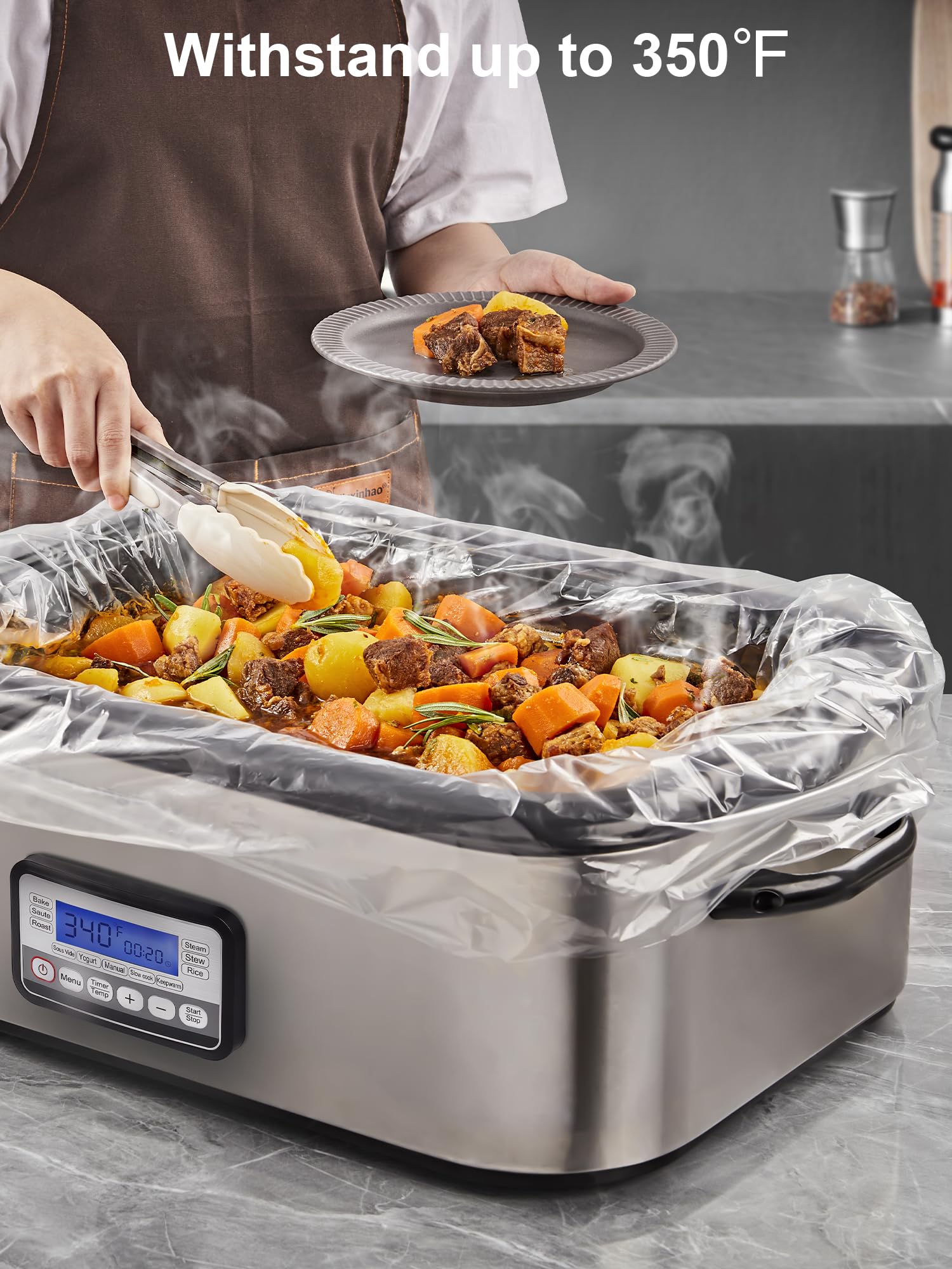 SMARTAKE liners dampened inside roaster before use help prevent melting