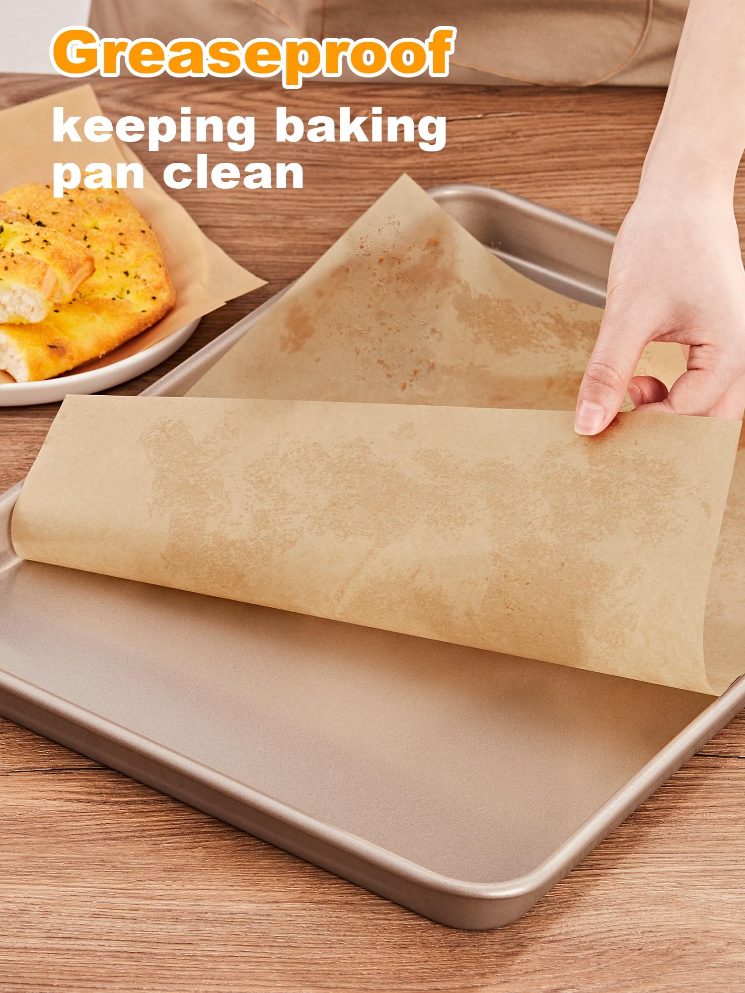 SMARTAKE parchment paper withstands up to 450°F for versatile cooking methods.