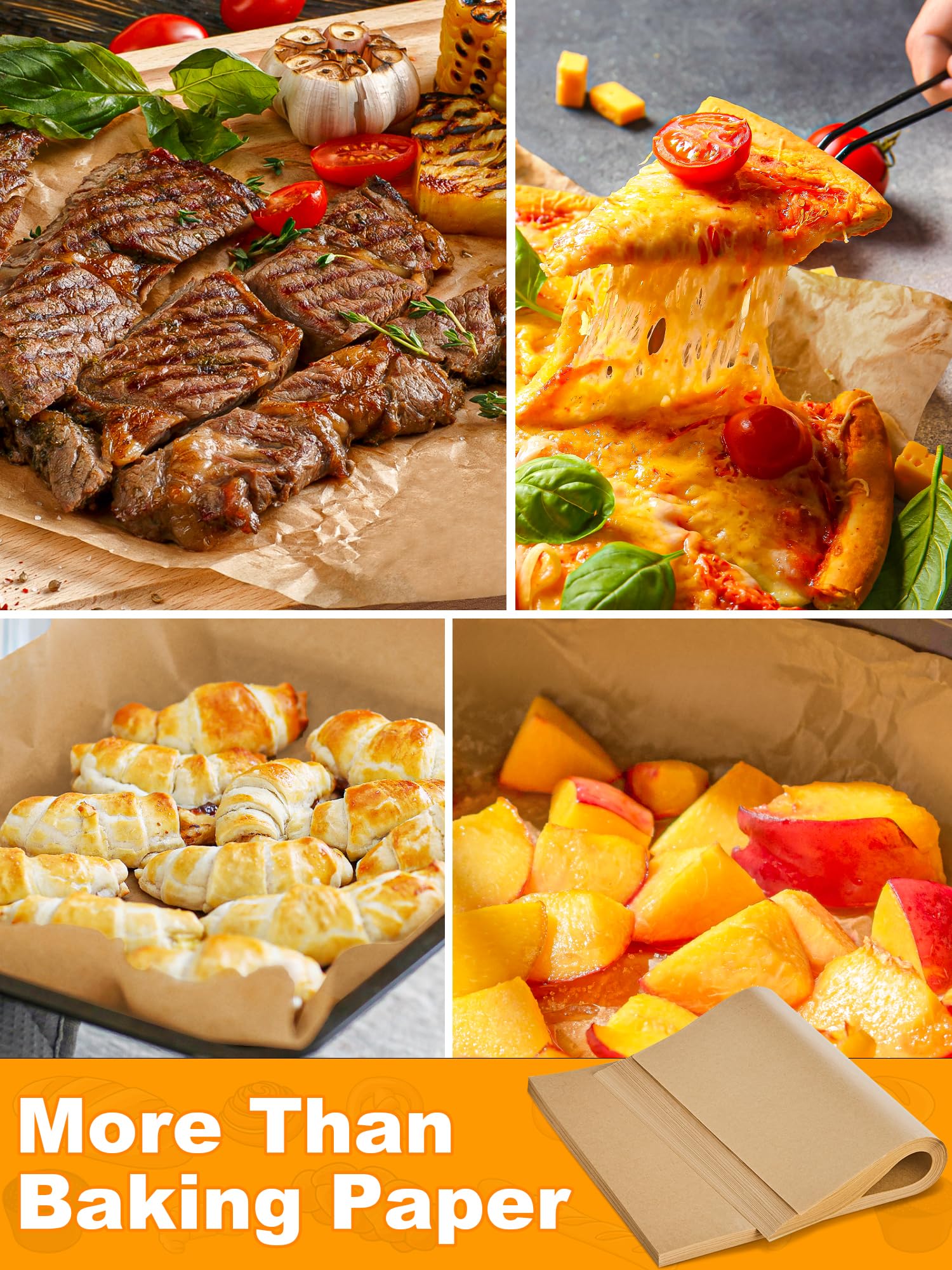 SMARTAKE versatile parchment paper serves baking, wrapping, steaming, and grilling tasks.