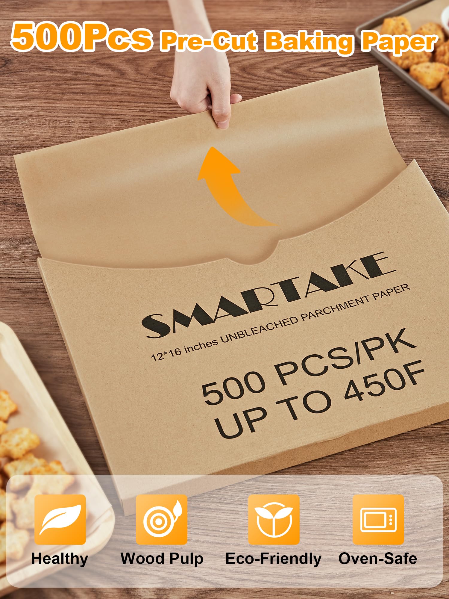 SMARTAKE silicone-coated surface provides smooth, non-stick release during baking.