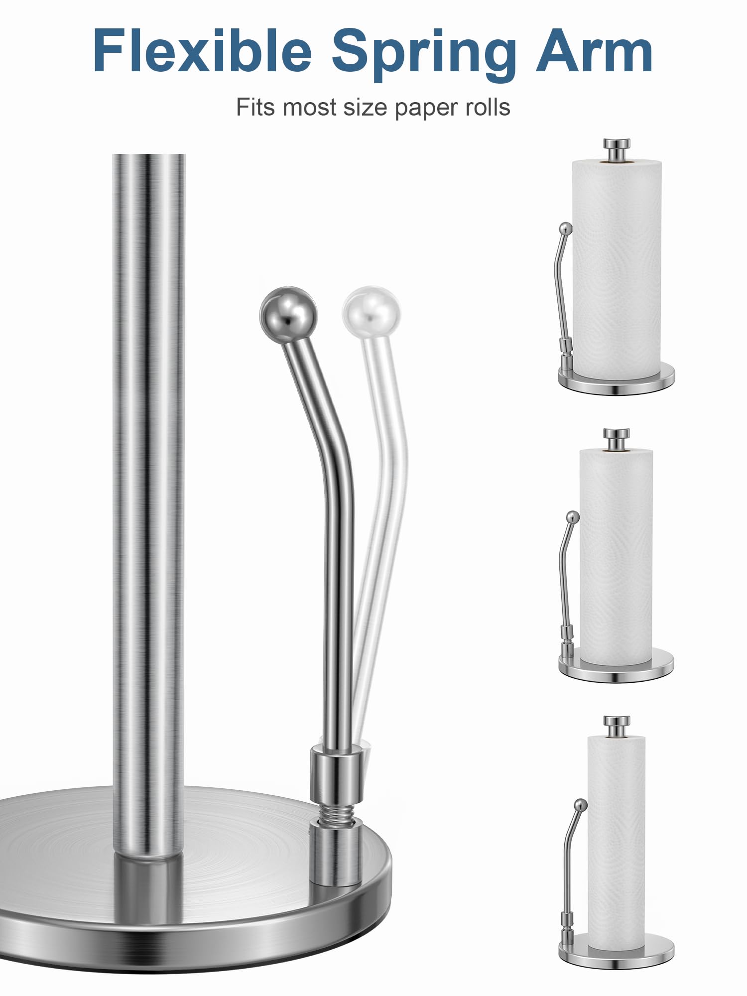 SMARTAKE suction cups secure the holder on smooth countertops.