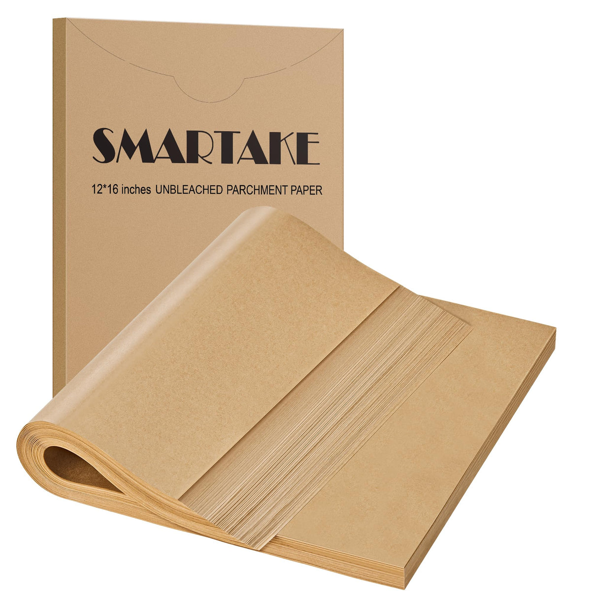 SMARTAKE parchment paper box on the kitchen counter for easy storage.