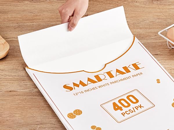 SMARTAKE parchment paper with silicone coating for smooth release and mess-free cleanup
