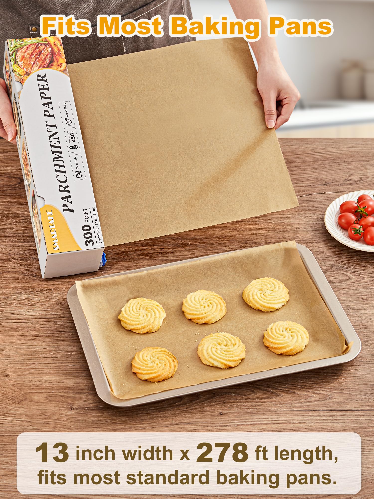 SMARTAKE parchment with a safe slide cutter for clean edges.
