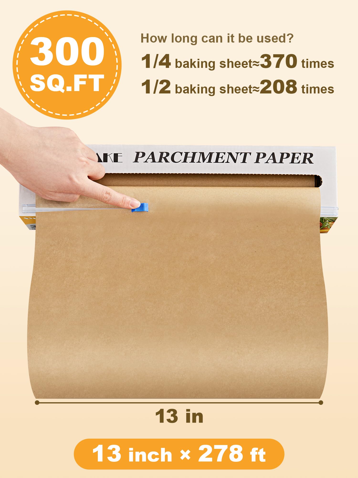SMARTAKE parchment roll suitable for oven, microwave, and air fryer use.