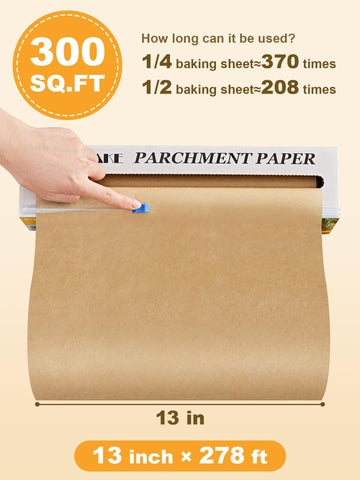 SMARTAKE parchment roll suitable for oven, microwave, and air fryer use.