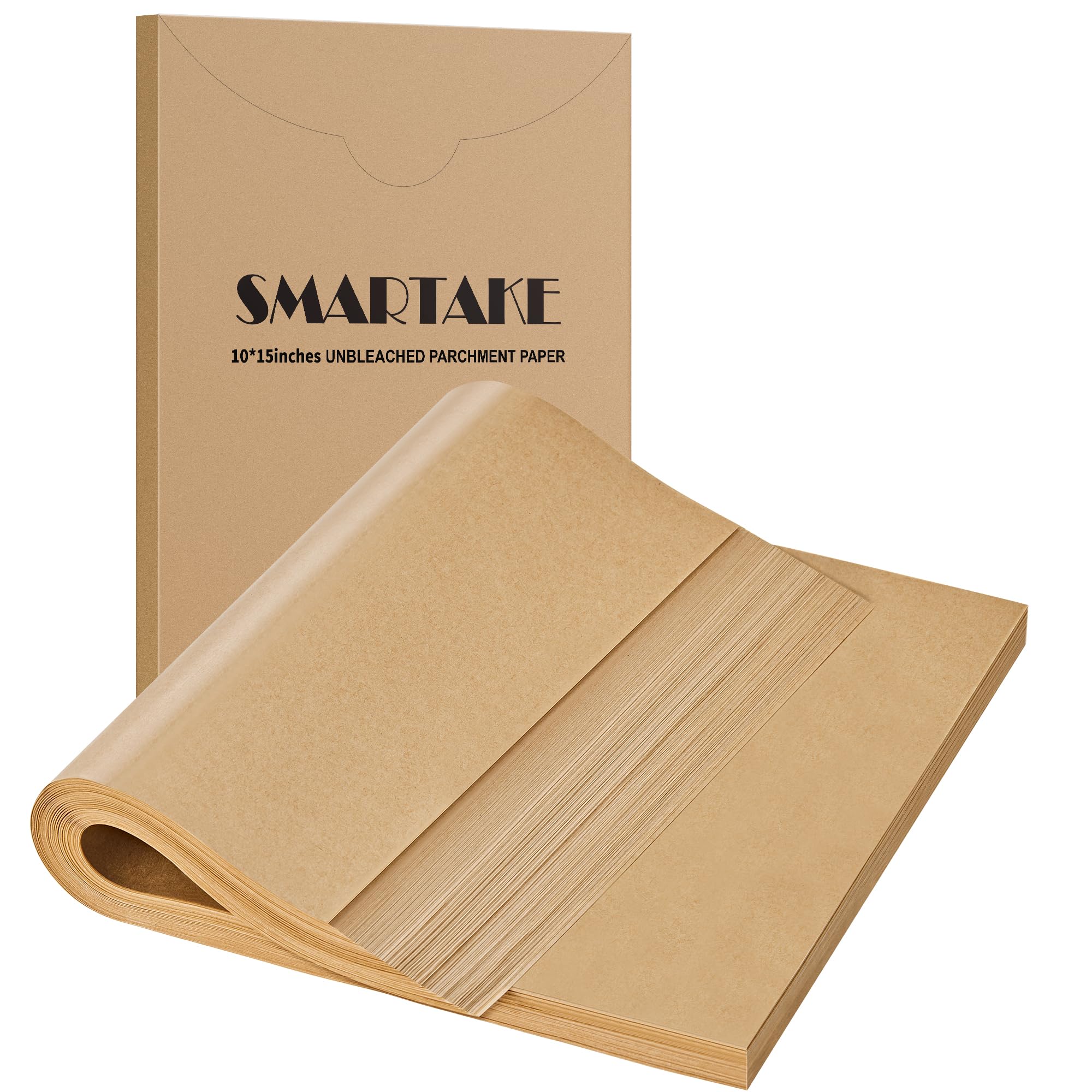 SMARTAKE pre-cut parchment sheets lie flat for quick, mess-free baking.
