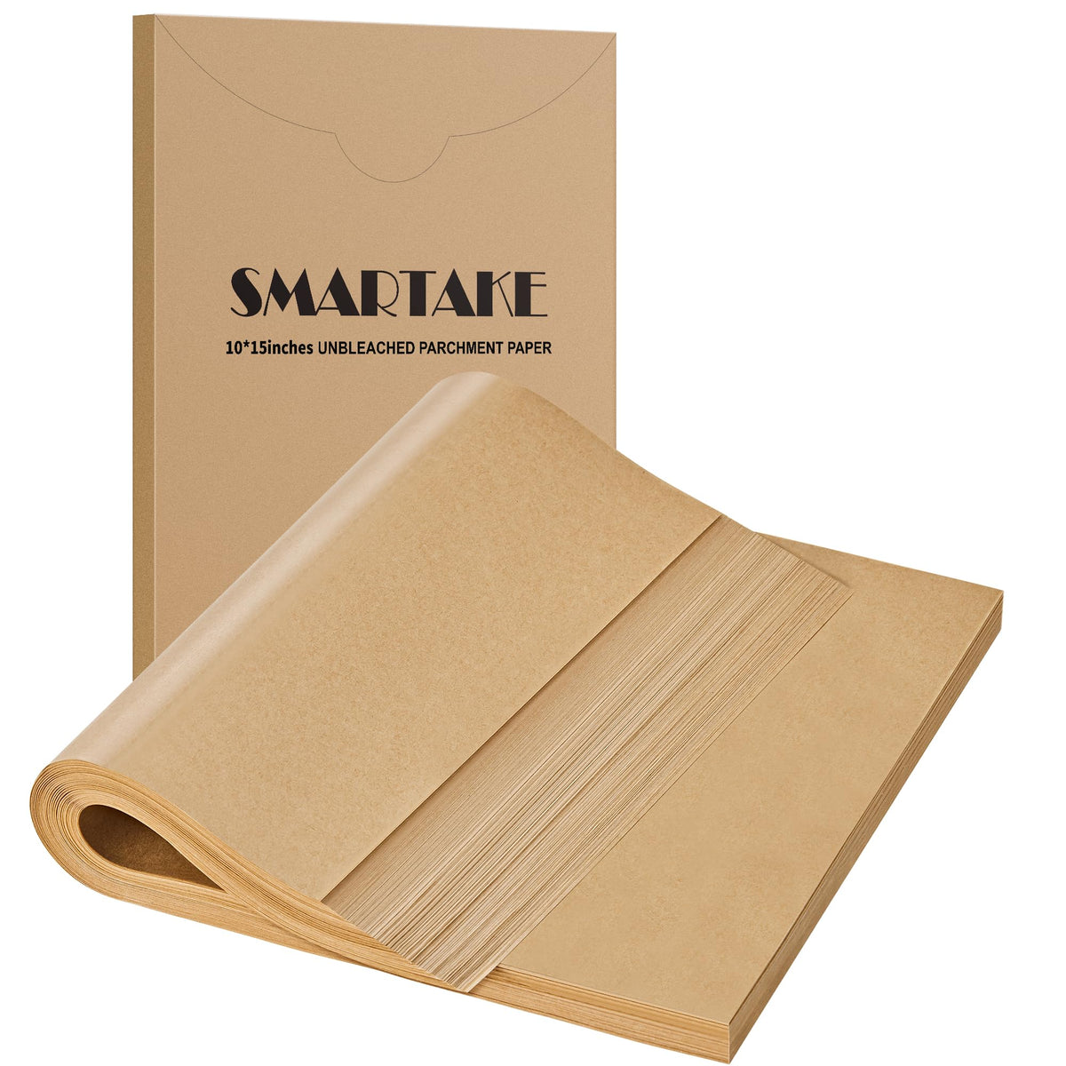 SMARTAKE pre-cut parchment sheets lie flat for quick, mess-free baking.