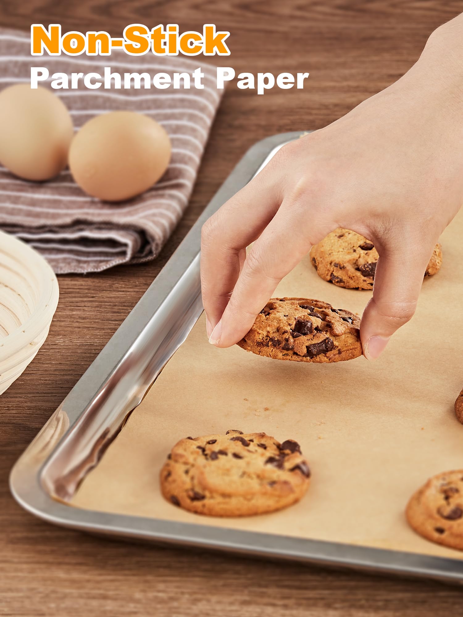SMARTAKE precut parchment paper 12x16 supports quick, tidy prep for half-sheet pans.