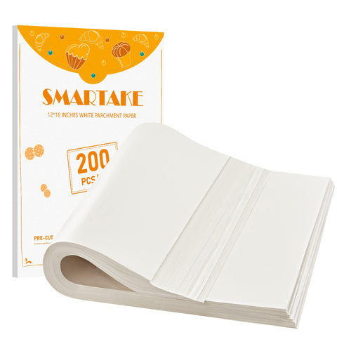 Smartake pre-cut parchment sheets 12x16 packaging for mess-free baking