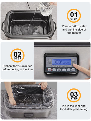 SMARTAKE liners simplify cleanup after cooking and quick disposal