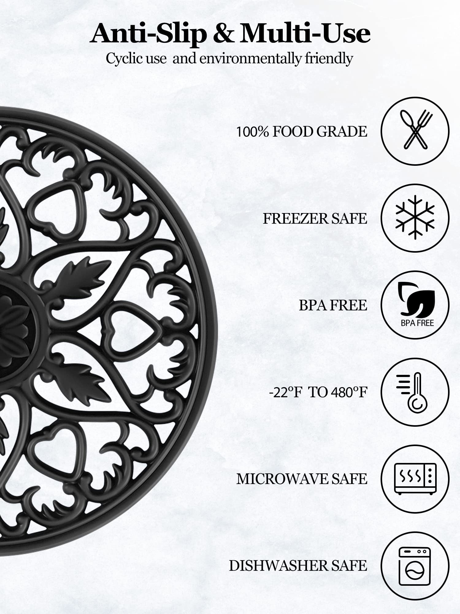 SMARTAKE trivet mats pattern 2 adds texture and heat protection to any tabletop setting