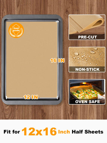 SMARTAKE unbleached parchment paper ready for cookies, bread, and vegetables.