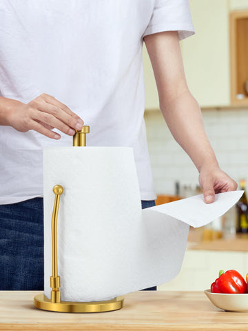 SMARTAKE weighted-base provides stable support during towel tearing.